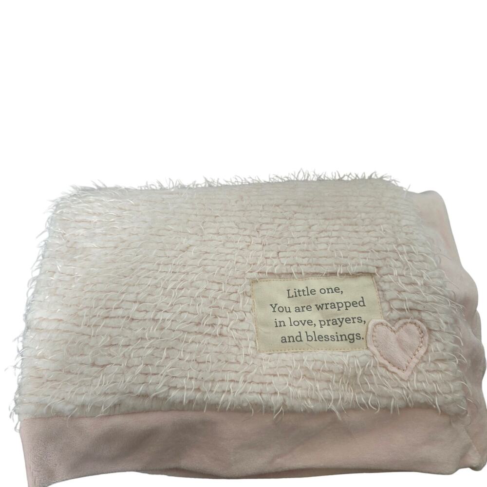 Demdaco Wrapped in Prayer Baby Girl Blanket 30"W 40"L